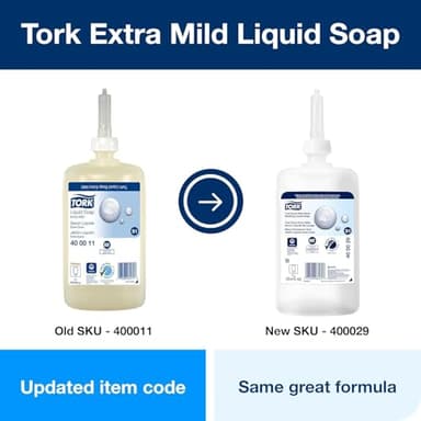 Tork Extra Mild Hand Washing Liquid Soap S1, No Fragrance Added, 6 x 1L, 400029 (formerly 400011) - Image 4