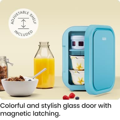 Iceman Portable Mini Fridge – Fits 6 x 12 oz Cans, Cooler and Heater Mini Fridge for Bedroom, Car, Office, Dorm and Skincare, AC/DC Car Plug-Compatible - Blue - Image 5