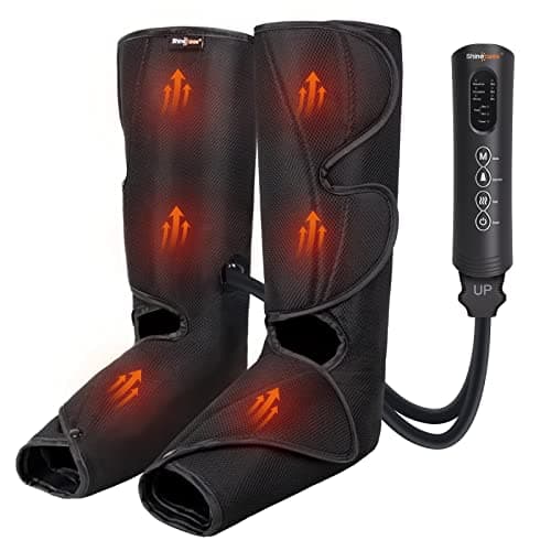 SHINE WELL Leg Massager for Circulation and Pain Relief, Leg Compression Massager with 2 Heating Levels 3 Modes 3 Intensities, for Neuropathy Pain, Blood Circulation, and Swelling Legs - Image 1
