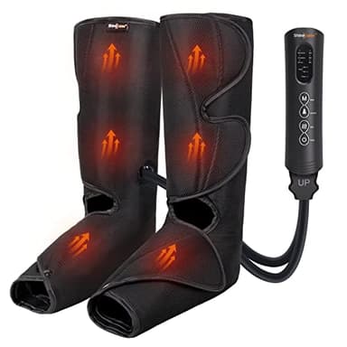 SHINE WELL Leg Massager for Circulation and Pain Relief, Leg Compression Massager with 2 Heating Levels 3 Modes 3 Intensities, for Neuropathy Pain, Blood Circulation, and Swelling Legs - Image 1