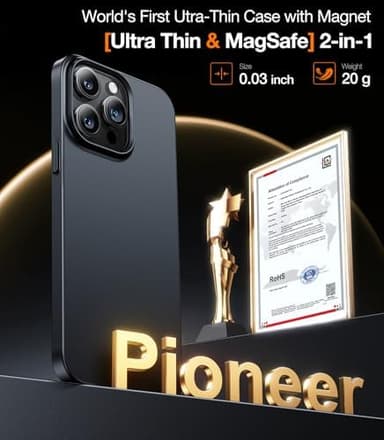 TORRAS Magnetic Slim Fit Designed for iPhone 15 Pro Case 2023, [Compatible with MagSafe] [Ultra Thin] Protective Matte Hard PC Cover Anti-Scratch Phone Case for iPhone 15 Pro, Black Titanium - Image 3