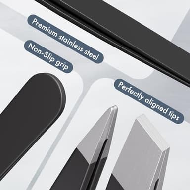 EZ2LIVE Tweezers for Women Facial Hair, Slant & Point Tip 2 Pack Eyebrow Tweezers for Men, Professional Tweezer Set Stainless Steel Precision Tweezers for Eyebrows, Splinter, Ingrown Hair Removal - Image 3