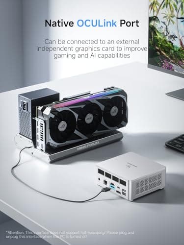 MINISFORUM UM880 Plus Mini PC AMD Ryzen 7 8845HS(8C/16T, up to 5.1GHz), 32GB DDR5 1TB PCIe4.0 SSD, HDMI+DP+USB4 Triple Outputs, OCuLink Port, 2.5G LAN, 5x USB Port, Radeon 780M Graphics Micro Computer - Image 5