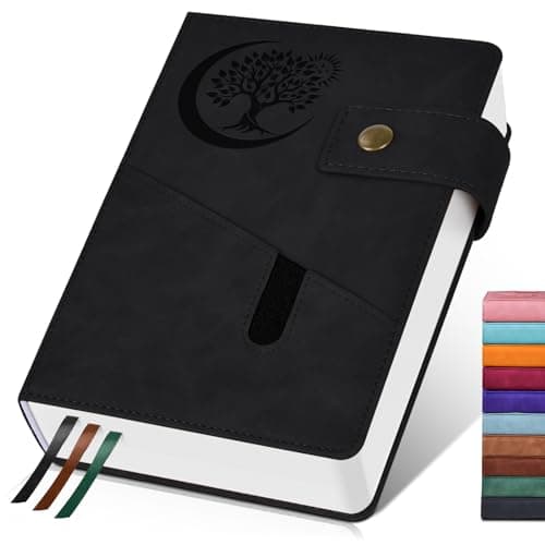 365 Page Thick Lined Journal Notebook for Men Women, A5 Leather Journals for Writing, Hardcover Notebooks for Work, School, Note Taking,Travel, Business,Personal Diary, College Ruled 5.9" x 8.4" - Image 1