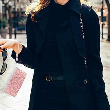 Compatible with LG G7 ThinQ Wallet Case and Tempered Glass Screen Protector Flip Cover Card Holder Cell Phone Cases for LGG7 One G 7 Plus LG7 Fit LG7ThinQ 7G Thin Q G7+ G7thinq LGG7thinq Men Rose Gold - Image 7