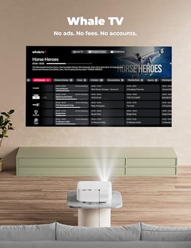 Projector with WiFi and Bluetooth [for Netflix & 600+ Native Apps & 800 ANSI] Outdoor-Projector: Electric Focus & 4P Keystone, Lisowod L02 1080P Portable-Mini-Movie-Projector with Whale TV - Image 2