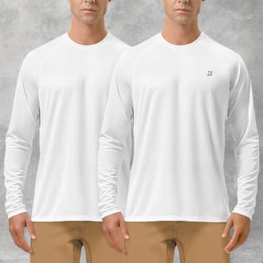 Roadbox Men's 2 Pack UV Sun Protection SPF UPF 50+ Long Sleeve Quick Dry Fishing Shirts Outdoor Rash Guard for Running Hiking Swimming - Image 6