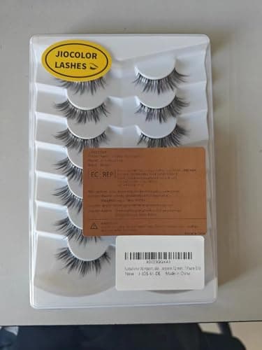 Jiocolor Fake Lashes Natural Look Wispy Fluffy Lashes 3D Faux Mink Lashes False Eye Lashes Reusable 7 Pairs False Eyelashes 13MM - Image 8
