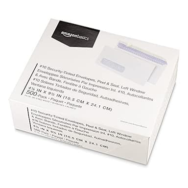Amazon Basics #10 Security-Tinted Self-Seal Business Envelopes with Left Window, Peel & Seal Closure - 500-Pack, White - Image 6