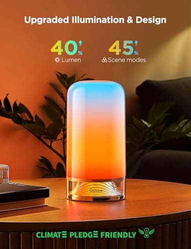 Govee RGBIC Smart Table Lamp 2, Touch Bedside Small Table Lamp Work with Matter, Alexa, LED Desk Lamp with 64 Scene Modes, Color Changing Lamp for Bedroom Living Room Dimmable Night Light(Corded) - Image 2