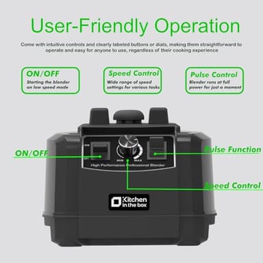 Kitchen in the box Blender 68 OZ, 1500 Watt Professional Smoothie Blenders with Stainless Steel Blades, BPA Free Blender for Frozen Drinks, Ice Crush, Protein Shakes (Silver) - Image 9