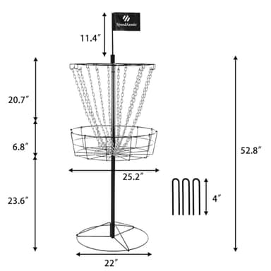 SpeedArmis Disc Golf Basket Targets - Portable Golf Baskets with Heavy Duty 12 Double Steel Chains, Come with 3pcs Discs - Image 6