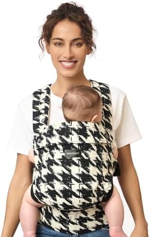 Momcozy Baby Carrier - Ergonomic, Cozy and Lightweight Carrier for 7-44lbs, Effortless to Put On, Ideal for Hands-Free Parenting, Enhanced Lumbar Support, Houndstooth - Image 3