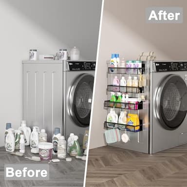 Aufworld Magnetic Spice Rack for Refrigerator, 4 Pack Magnetic Shelf, Fridge Magnet Organizer with Moveable 8 Hooks, Magnetic Fridge Shelf for Kitchen Organization and Storage (4 Pack) - Image 6