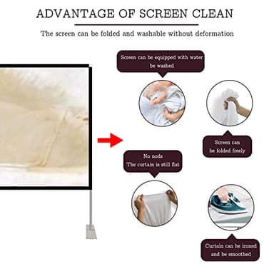 Portable Projector Screen Stand Outdoor: Movie Projection Screen 80 inch 4K HD16:9 Outside Screen with Carry Bag for Home Theater Backyard Cinema Travel Foldable Anti Crease - Image 3