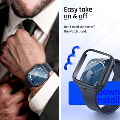 Goton Waterproof Case Compatible for Apple Watch Screen Protector Series 6/5/4, SE 3/2/1 44mm, Hard Bumper with Tempered Glass for iWatch Cover 44 mm - Image 6