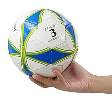 Aoneky 1-Pack Size 3 Soccer Ball - Eco-Friendly 2.5mm PVC Leather, Durable Machine-Stitched Design, Ball Pump Included - Image 3