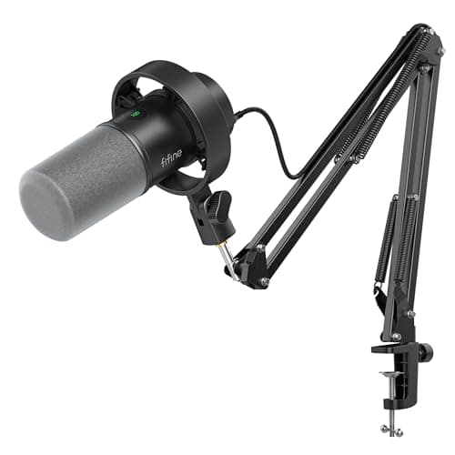 FIFINE K688 Podcast Microphone Kit, USB/XLR Dynamic Microphone with Boom Arm for PC/XLR Mixer, Gaming Mic with Mute Button, Headphone Jack for Vocal, Voice-Over, Streaming, Music Recording -K688CT - Image 1