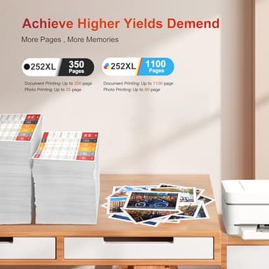 ejet 252XL Ink Cartridges Combo Pack Remanufactured Replacement for Epson 252 Ink Cartridges for Workforce WF-3620 WF-3640 WF-7110 WF-7610 WF-7620 WF-7710 WF-7720 (2 Cyan, 2 Magenta, 2 Yellow) 6 Pack - Image 3