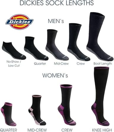 Dickies Men's Dri-tech Original Moisture Control Crew Socks Multipack, Black (6 Pairs), Shoe Size: 6-12, Pack of 6 - Image 5