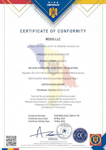 Moogco The Original Silver Nursing Cups - Nipple Shields for Nursing Newborn - Breastfeeding Essentials - Newborn Essentials Must Haves - Nipple Covers Breastfeeding - 925 Silver (X-Large) - Image 5