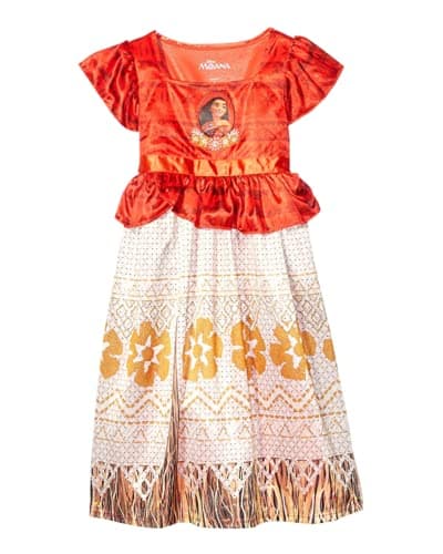 Disney Girls’ Little Princess Fantasy Gown, Moana Ocean Princess 3, 3T - Image 1