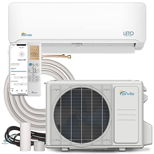 Senville LETO Series Mini Split Air Conditioner Heat Pump, 9000 BTU 110/120V, Inverter, Works with Alexa, SEER2 21.5, White - Image 1