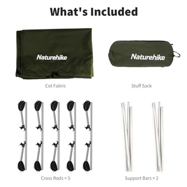 Naturehike GreenWild Camping Cot, Ultralight Folding Backpacking Cot, 60-Second Easy Set-Up, Supports 330lbs, Portable Camping Bed for Adults for Camping Hiking Travel Home - Image 8