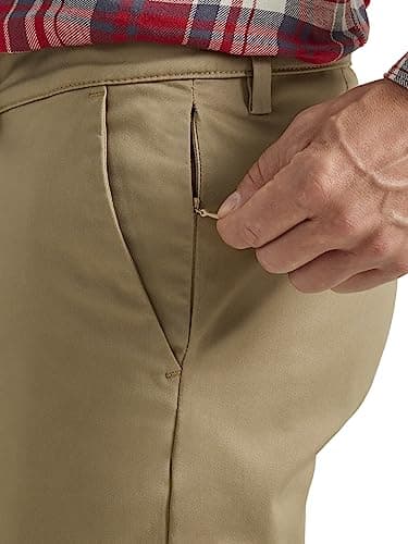 Lee Men's Flat Front Slim Straight Pant, Khaki, 30W x 32L - Image 4