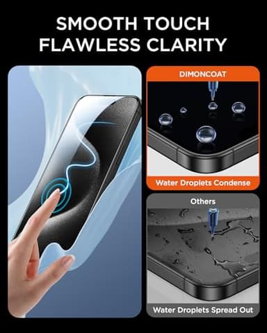 DIMONCOAT 4-PACK TOP 9H+ Glass for iPhone 15 Pro Max Privacy Screen Protector [Auto Alignment Kit] [10X Military Protection] UNBREAK Tempered Glass Film for iPhone 15 Pro Max 6.7 inch Case-Friendly - Image 5