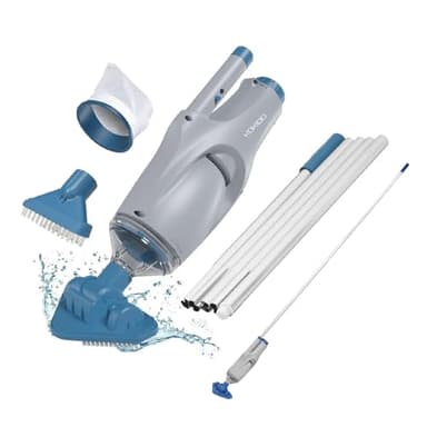KOKIDO (2025) Rechargeable Handheld Pool Spa Vacuum, Aluminum Pole and 2 Brush Heads, Ideal for Pools up to 20ft, Cordless 60 mins Spot Cleaning, Above Ground Pool, Hot Tub & Spa XV110 - Image 1