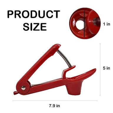 Cherry Pitter Tool, Olive Pitter and Fruit Pit Corer Remover Tool, Portable Kitchen Tool with Space-Saving Lock Design for Making Jam (Red) - Image 2