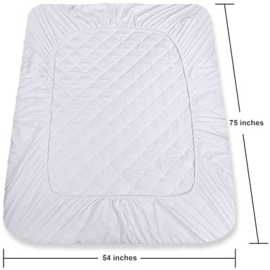 Utopia Bedding Quilted Fitted Mattress Pad, Full Size, Elastic Fitted Mattress Topper Protector and Cover Stretches up to 16 Inches Deep, Machine Washable (White) - Image 5