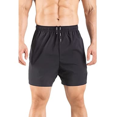 Gaglg Men's 5" Running Shorts 2 Pack Quick Dry Athletic Workout Gym Shorts with Zipper Pockets Black/Black,Medium - Image 3