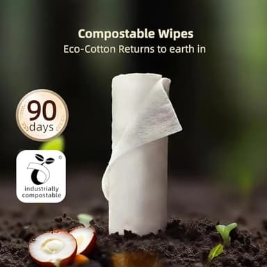 Winner 100% Cotton Dry Wipes, USDA Certified Baby Wipes, 600 Count, Soft & Gentle, Hypoallergenic & Unscented for Baby Sensitive Skin, Use Wet/Dry for Diaper Changes, Meals & Cleanup, Pack of 6 - Image 8