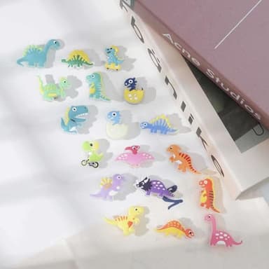 Hilikol 18 Pcs Glow In The Dark Dinosaur Shoe Charms, Dino Shoe Charm for Adults Kawaii Cartoon Dino Cute Accessories Pins - Image 4
