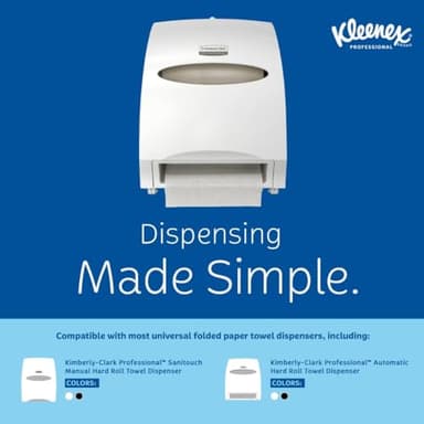 Kleenex Professional Universal Hard Roll Paper Towels, Bulk (50606), Hardwound 1.75' Core, Premium Absorbency Pockets, White (6 Rolls at 600' Each, 3,600'/Case) - Image 8