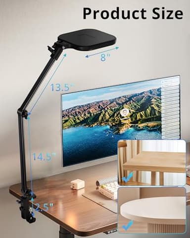 UBeesize Streaming Light (1 Pack), 8" Ring Light for Desk with Clamp and Adjustable Arm, Zoom Lighting for Computer, Video Conference Lighting for Home Office, Video Calls, Streaming, Podcasting - Image 5