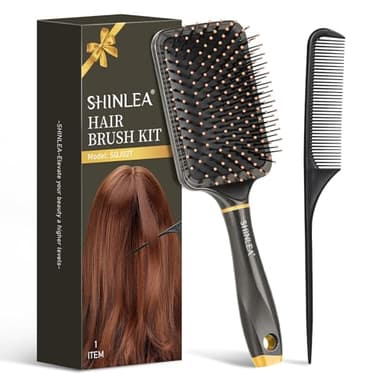 SHINLEA Paddle Brush for Blow Drying, Detangling Brush for Curling Straight Thick Thin Wet and Dry Hair, Soft Nylon Bristle, Hairbrush for Women Men Kids - Image 1