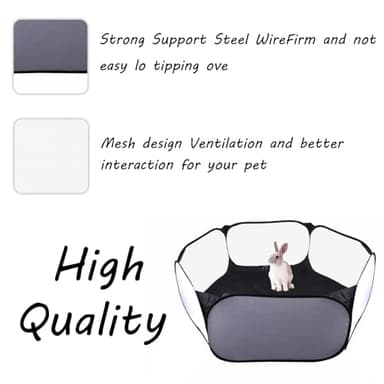 Small Animals Playpen, Portable Pop-up Open Interactive Pet Tent, Indoor Outdoor Fence for Rabbits, Guinea Pig, Hamster, Chinchillas, Kittens, Puppies - Image 5