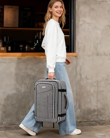 Travel Carry On 17.5" Laptop Expandable Backpack for Men Women, Personal Item Bag Waterproof Airline Approved with USB Charging Hole 3 Packing Cubes, Large Weekender Daypack Business Luggage Suitcase - Image 9