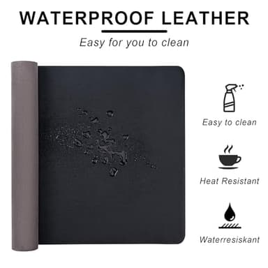Leather Desk Pad Protector,Non-Slip Desk Pad,on-Slip PU Leather Large Mouse Pad,Easy Clean Desk Protecor Mat,Writing Pad for Office Work/Home/Decor(Pale Green, 31.5" x 15.7") - Image 4