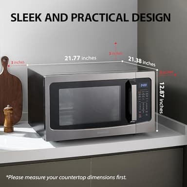 Toshiba Air Fryer Combo 4-in-1 Countertop Microwave Oven, Smart Sensor, Convection, Mute Function, Position Memory 13.6" Turntable, 1.5 Cu Ft, 1000W, Black, ML-EC42P(BS) - Image 6