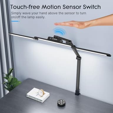 Syrinx LED Desk Lamp, Architect Desk Lamps for Home Office with Gesture Switch & Remote Control, 24W Bright Desk Light with 50 Light Modes Eye-Caring Desk Lamp with Clamp for Reading Study Workbench - Image 7