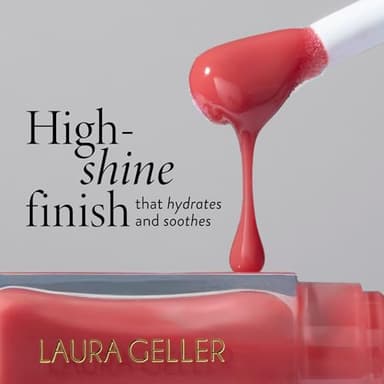 LAURA GELLER NEW YORK Fine Shine Glossy Lip Oil, Rose Garden - Hydrating Squalane - Pink Lip Gloss - Image 3
