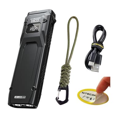 Nitecore EDC23 EDC Flashlight, 2500 Lumen Ultra-Slim Flat Shape USB-C Rechargeable Fast Charging with Digital OLED Display, Mechanical Lock Switch - Image 1