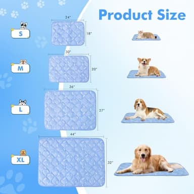 Rywell Dog Cooling Mat 2.0,44 * 32 Thicken Cooling Mat for Extra Large Dog, Internal Waterproof& Endothermic Color Changing Arc-Chill Cool Fiber(QMAX>0.5) for Pet in Summer, Washable, Non-Toxic - Image 9
