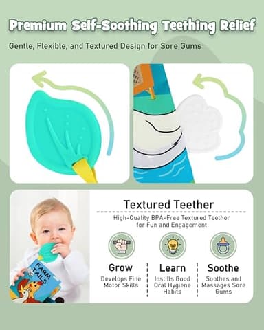 Little Tikes Baby Books - Crinkle, Touch & Feel, Tummy Time, Early Learning Stroller Toys for Newborns 0-6 Months - Image 2
