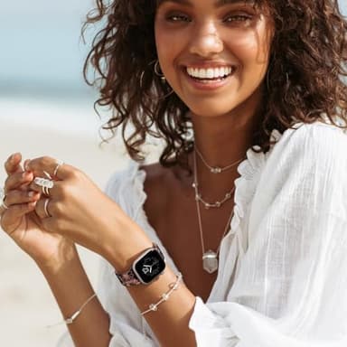 DaQin Floral Engraved Band Compatible with Apple Watch Bands for Women 40mm 41mm 42mm 44mm 45mm 46mm 38mm, Cute Two-Tone Flower Soft Silicone Sport Strap for iWatch Series 11 10 9 8 7 6 5 4 3 2 1 SE - Image 6