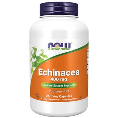 NOW Supplements, Echinacea (Purpurea Root) 400 mg, Immune System Support*, 250 Veg Capsules - Image 1
